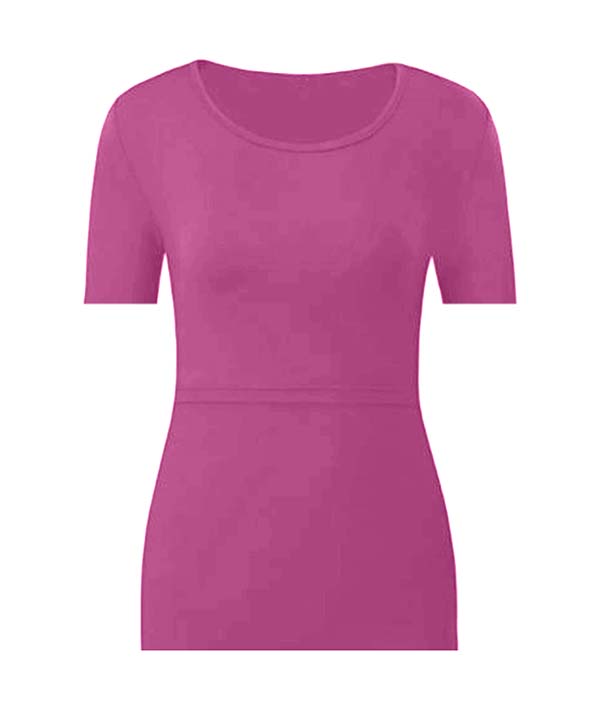 Short Sleeve Dusty Pink Breastfeeding Top