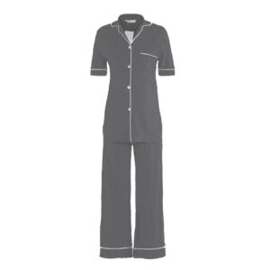 Charcoal Summer Gown with Short top long pants pj set